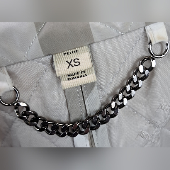 Burberry Women's Quilted Jacket Coat Pale Stone Check Snap Filled Size XS - Picture 12 of 16